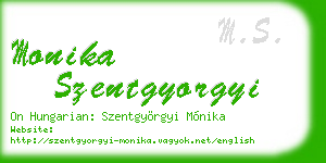 monika szentgyorgyi business card